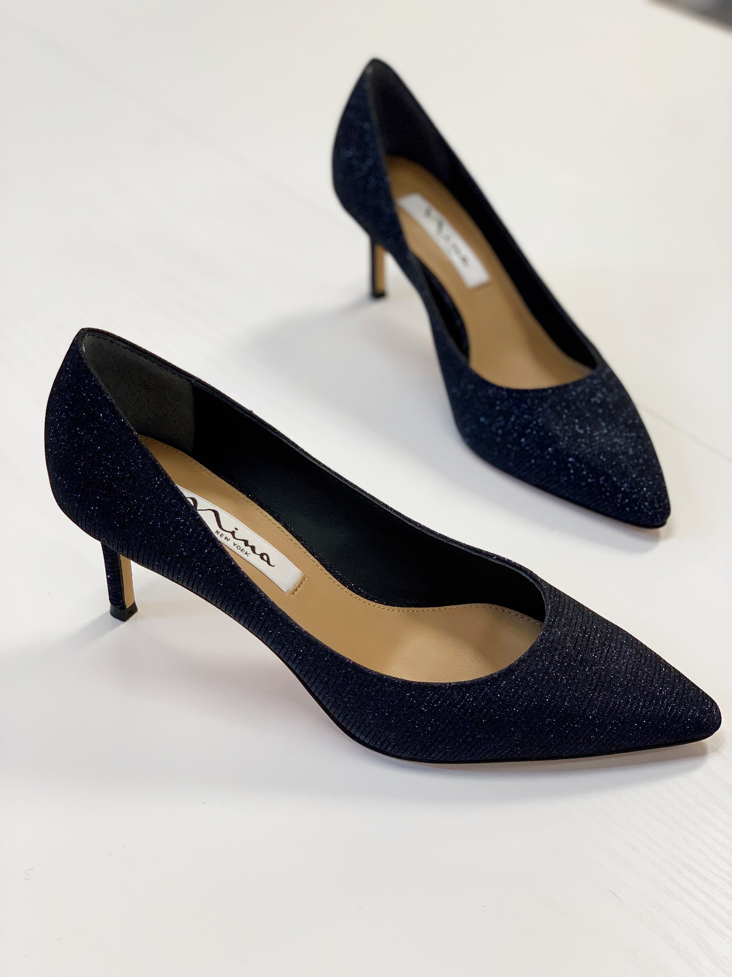 nina navy blue evening shoes