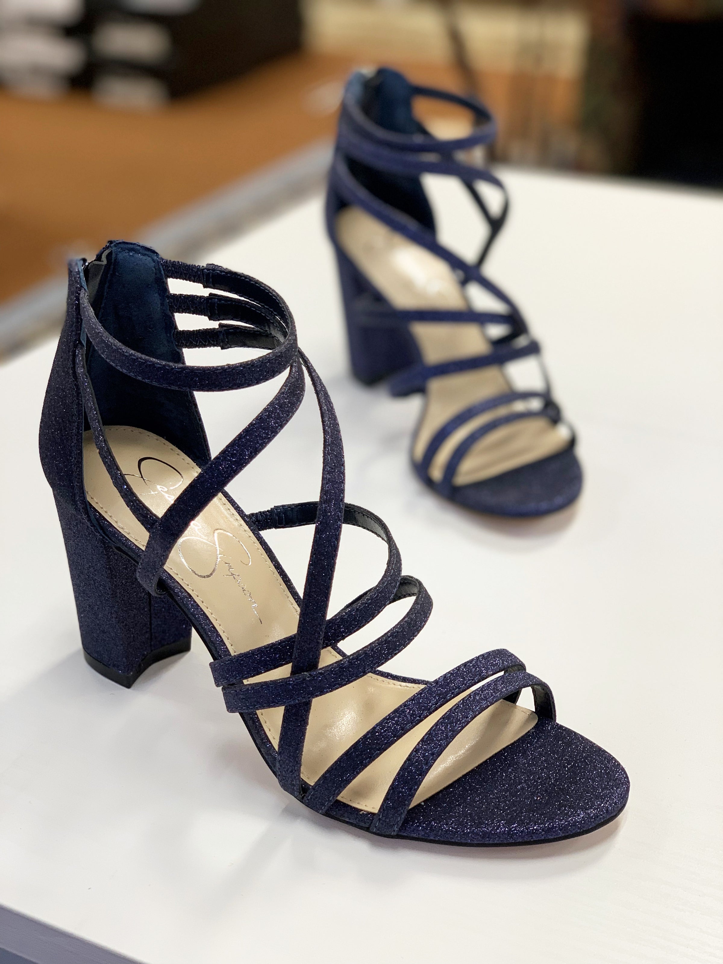 jessica simpson navy blue shoes