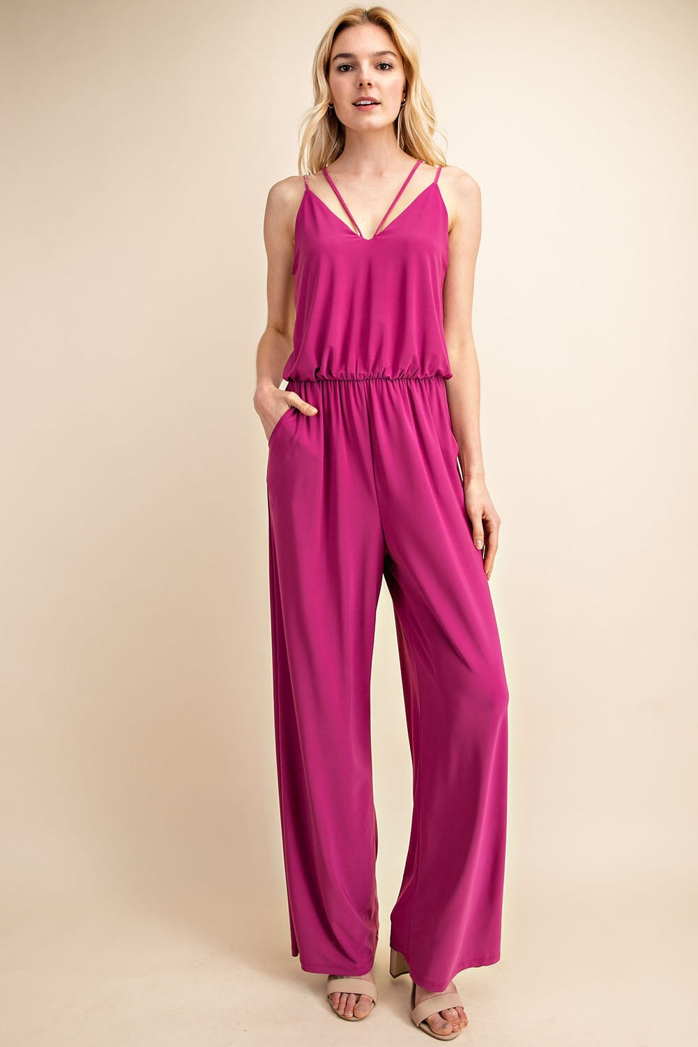 magenta jumpsuit