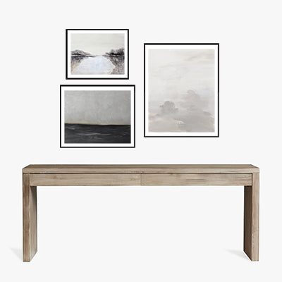 Gallery Wall Set of 3 Neutral Art Above Desk