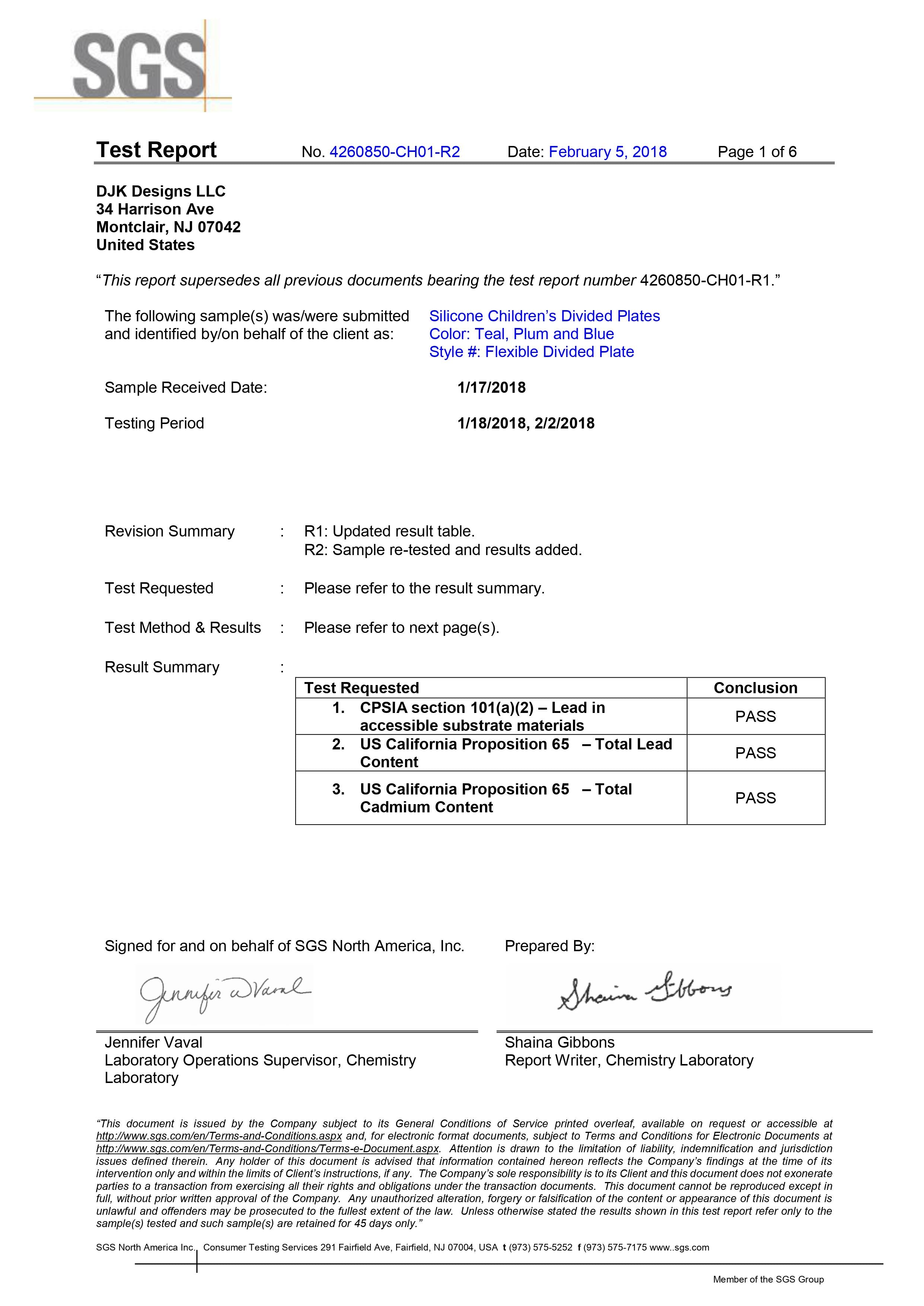 Kiddiebites Baby Silicone Plate Third Party Testing Results