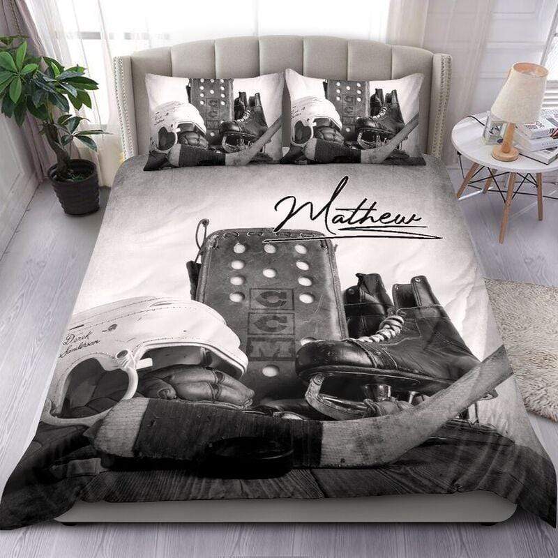 Hockey Stuff Custom Duvet Cover Bedding Set With Your Name 252v