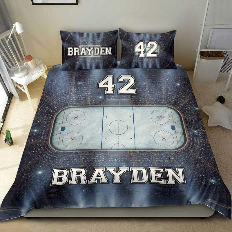 Ice Hockey Rink Custom Duvet Cover Bedding Set Stadium With Your