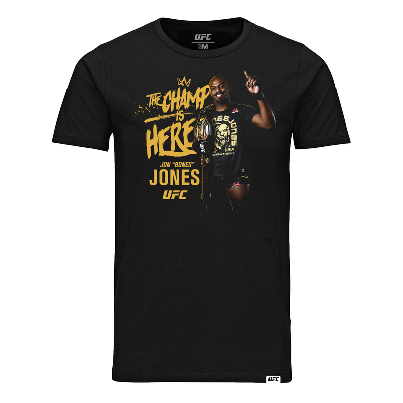 Men's UFC Jon "Bones" Jones Light Heavyweight Champion T-Shirt- Black