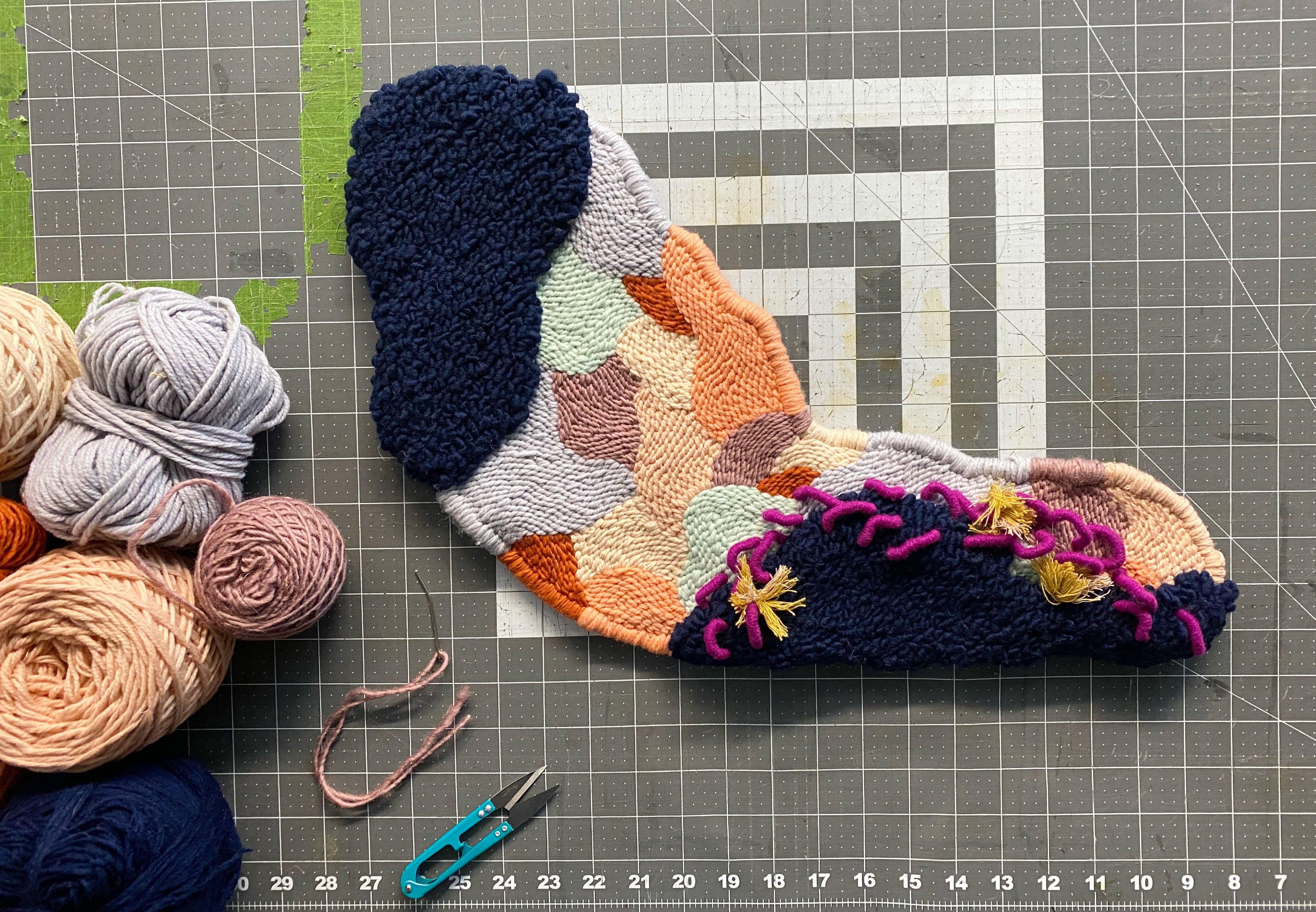 How To Back Punch Needle Projects with Industrial Felt Featuring Katie Berman Tutorial Finished Project