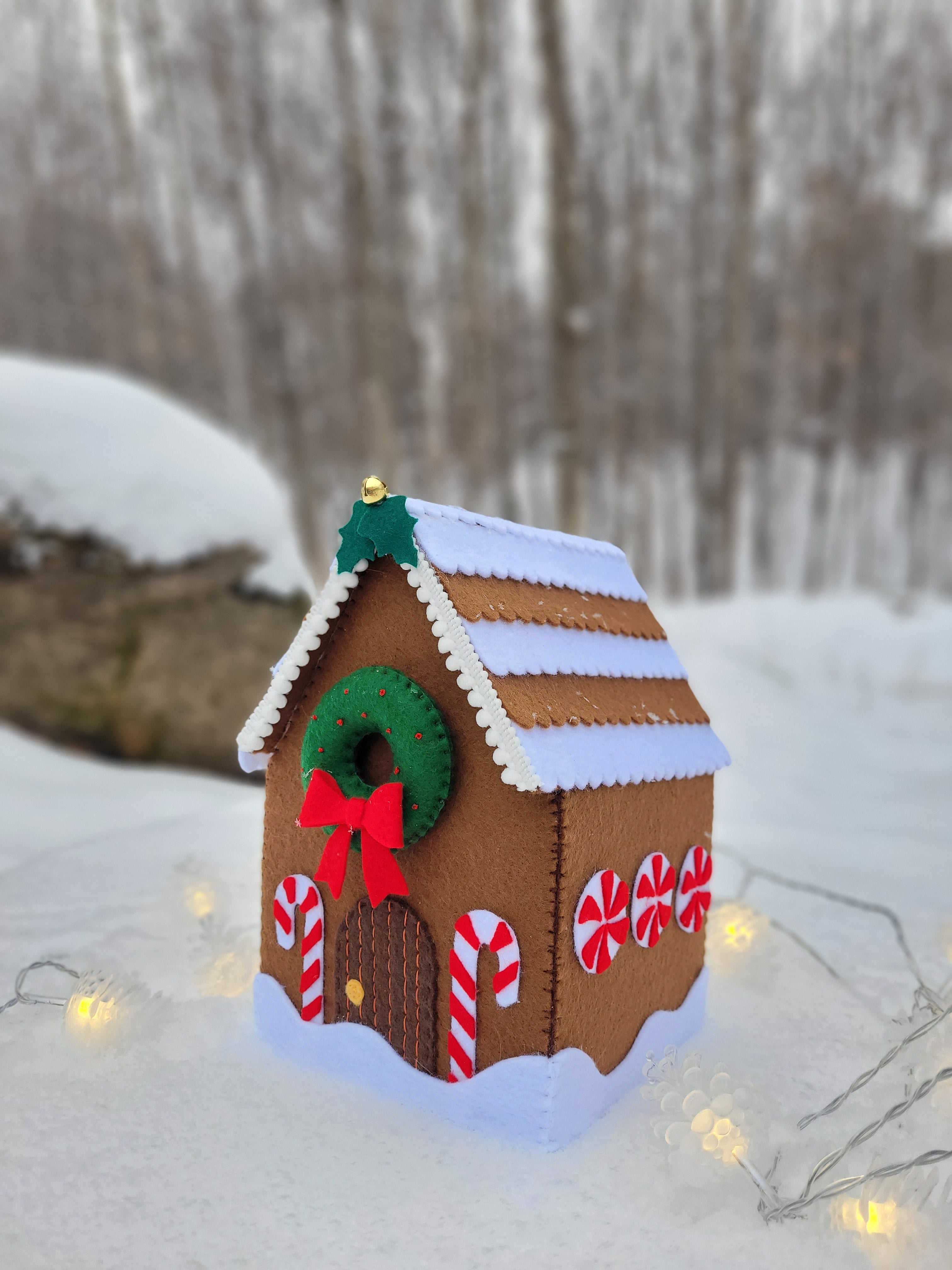 DIY Felt Gingerbread House by Jill from The Felted Fawn