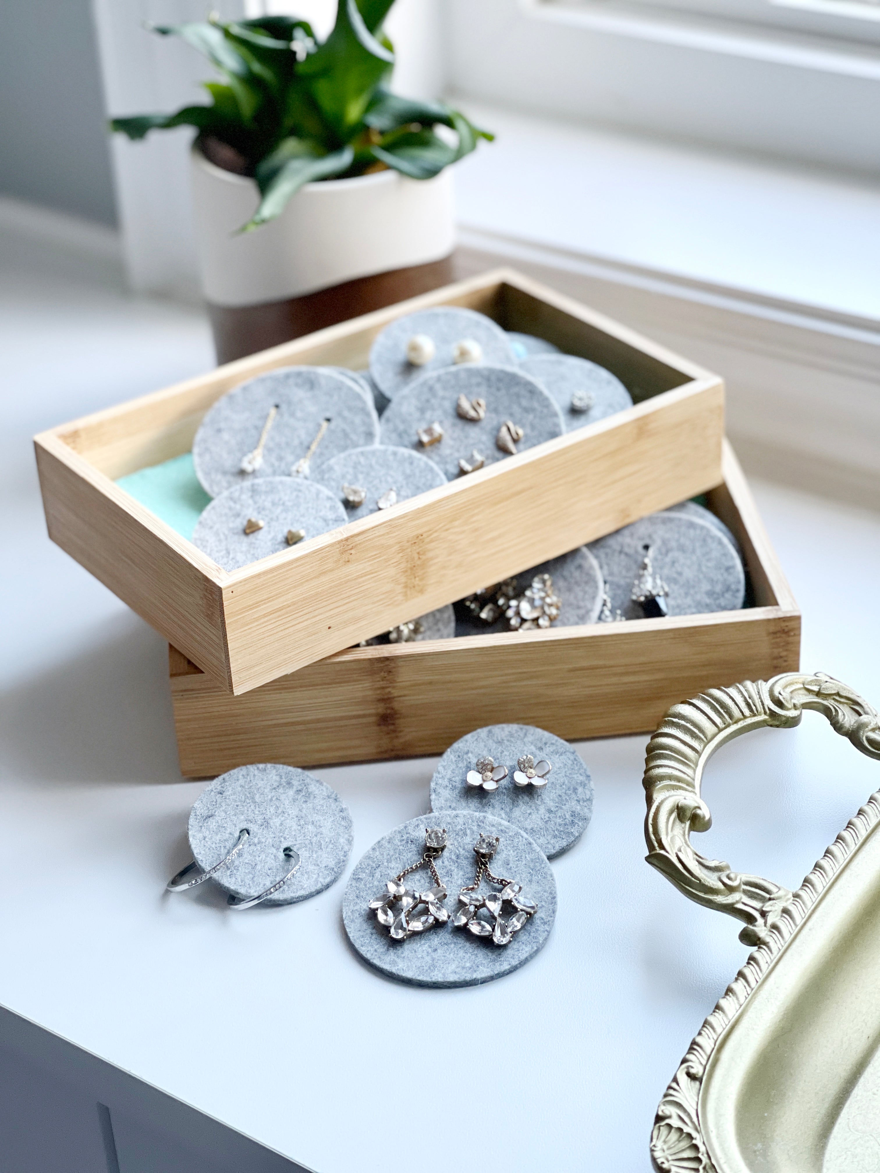 The Felt Store Pretty DIY Wool Felt Jewellery Box Organizers by Make & Merry Co