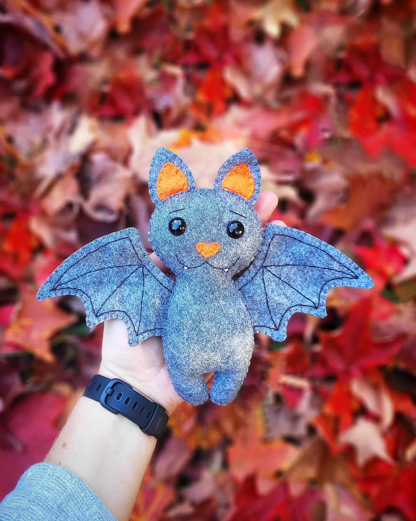 Bat and Coffin Halloween Ornament by The Felted Fawn