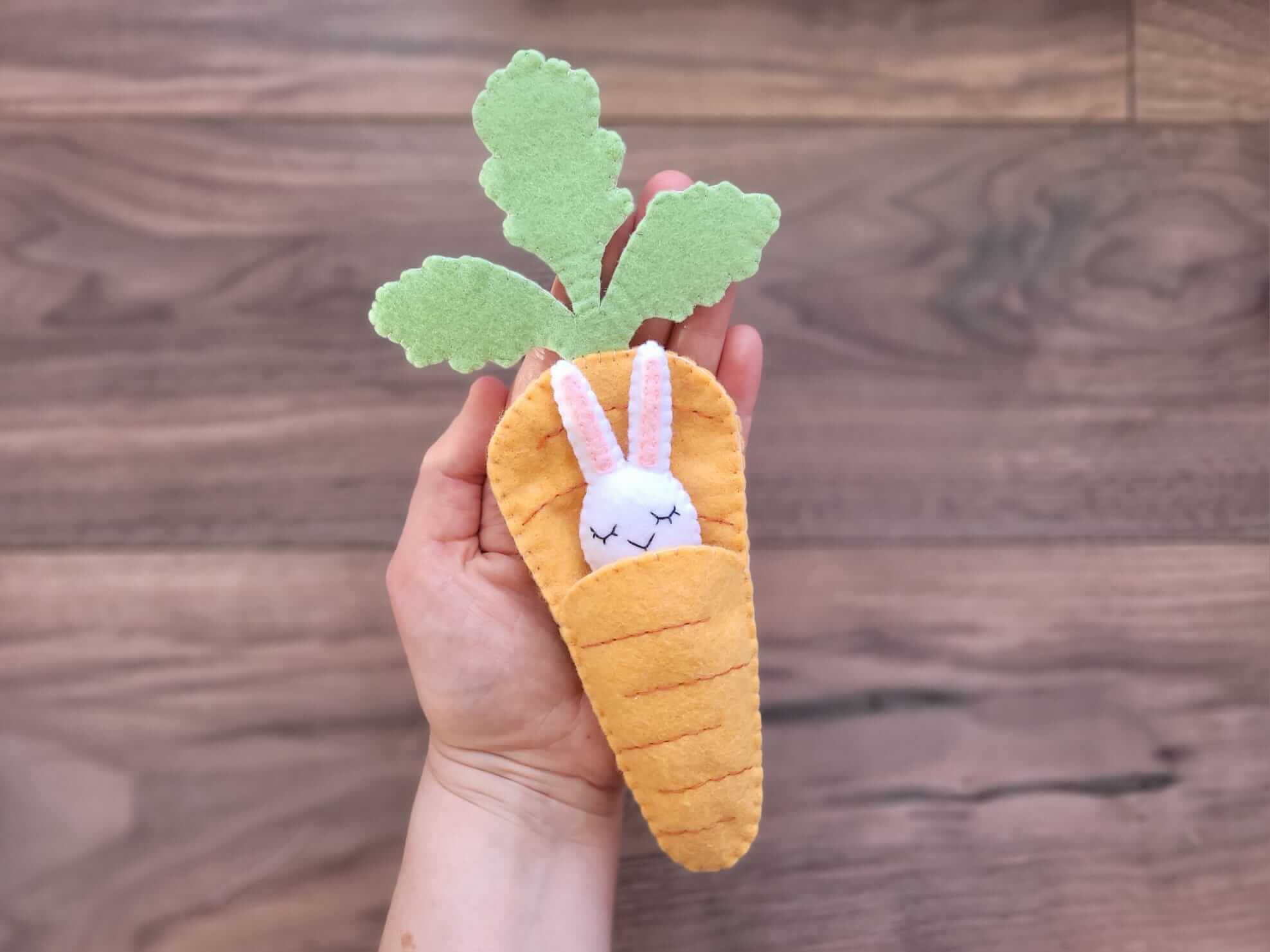 The Felt Store Blog Featuring Felt Bunny in a Carrot Blanket Easter Craft Tutorial 1