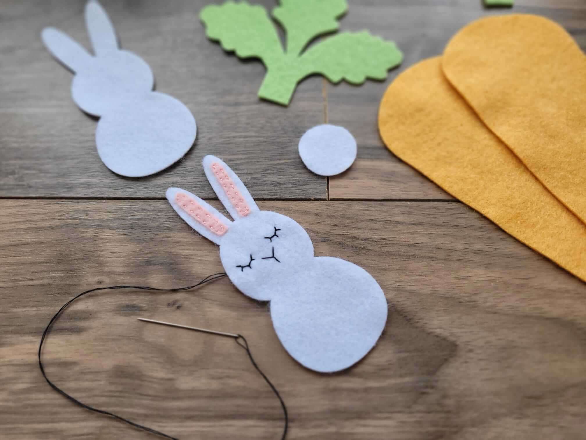 The Felt Store Blog Featuring Felt Bunny in a Carrot Blanket Easter Craft Tutorial 2