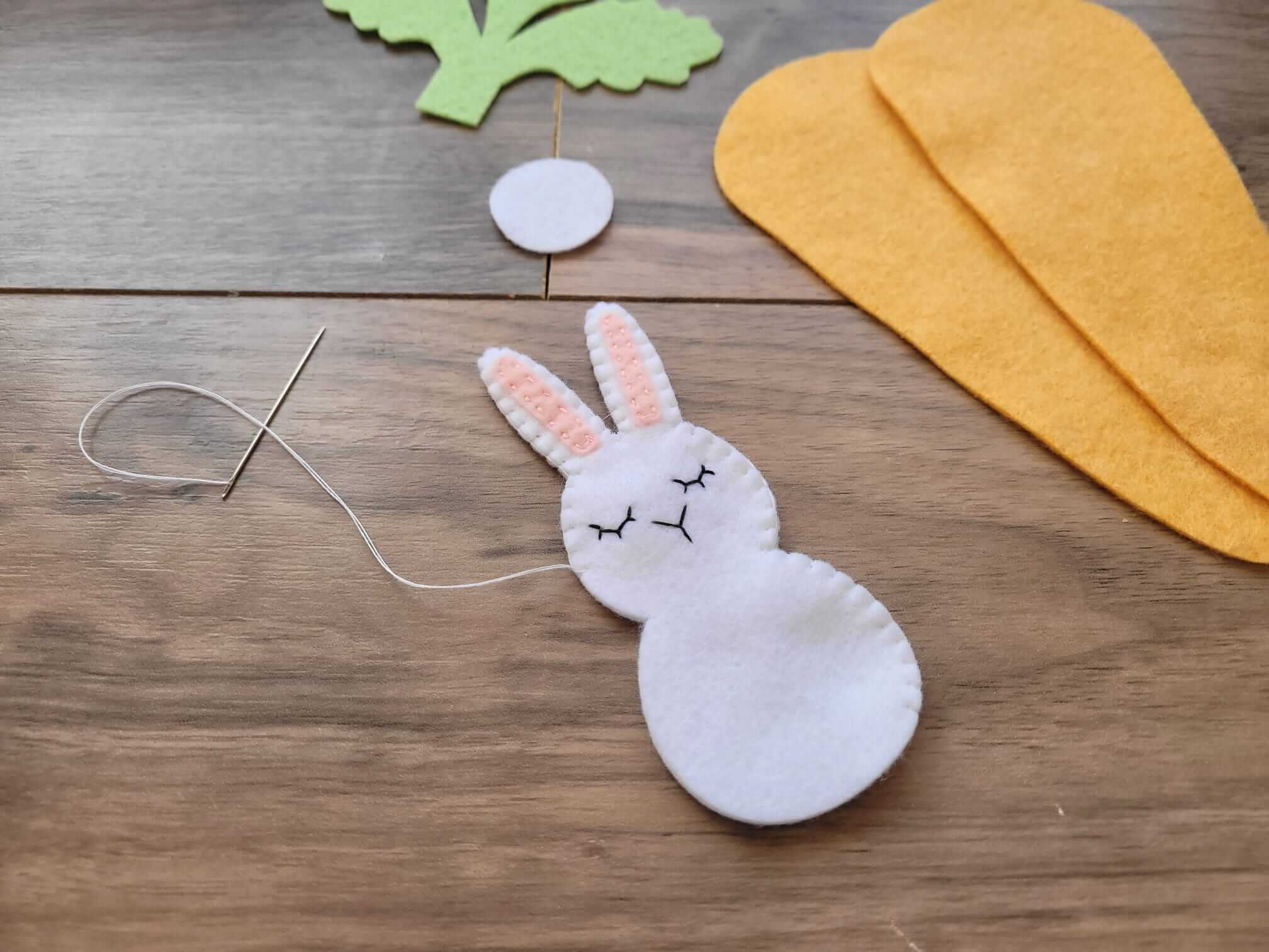 The Felt Store Blog Featuring Felt Bunny in a Carrot Blanket Easter Craft Tutorial 3