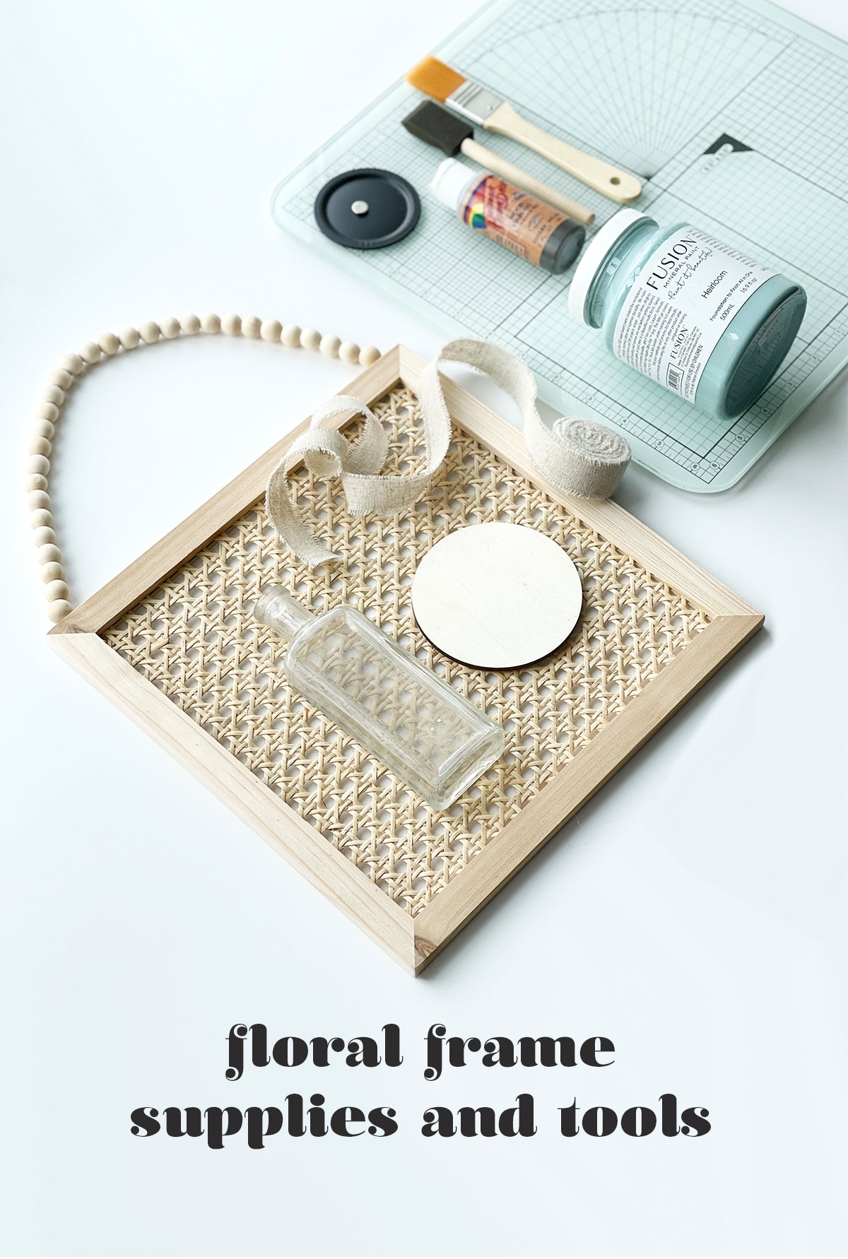 floral frame supply and tools for the felt flower bouquet wall art diy by lorrie everitt of make and merry co on the felt stores blog