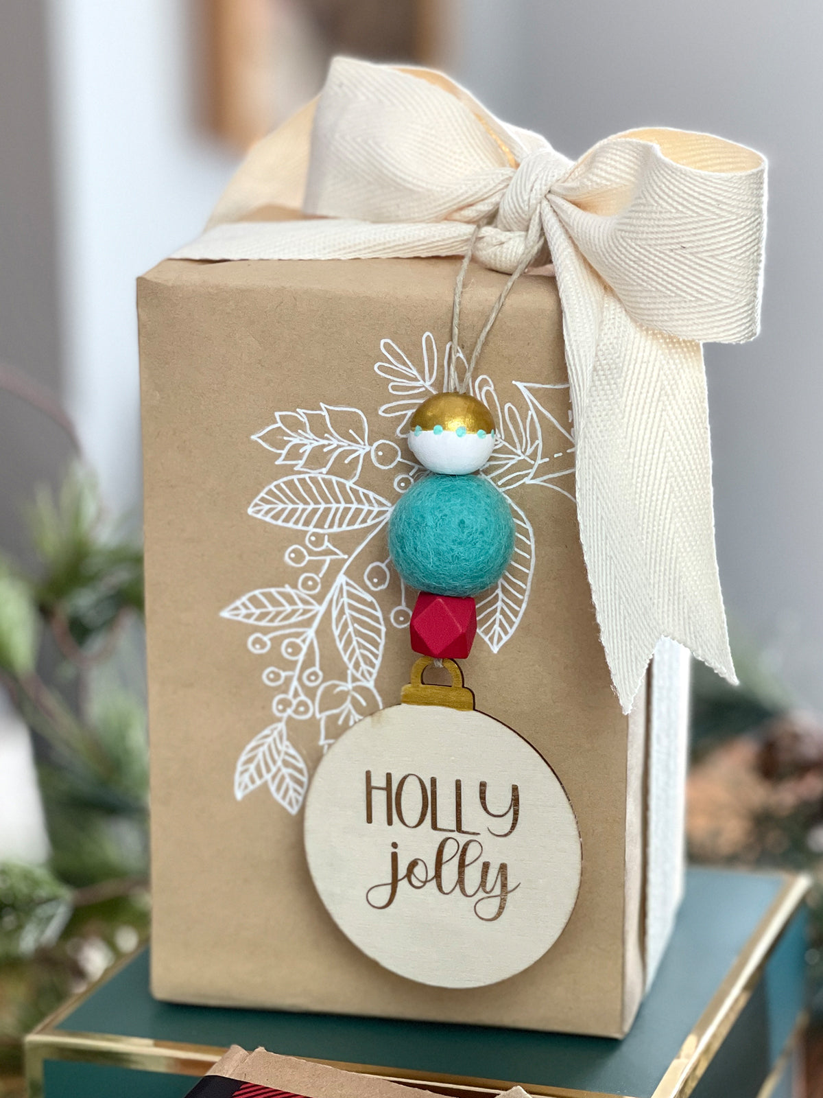  Five DIY holiday project ideas using wool felt balls by Make & Merry Co - Gift Toppers