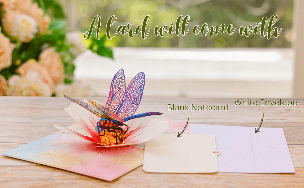 Dragonfly & Flower Mother's Day Card with Envelope