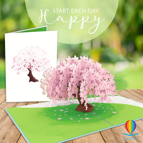 Cherry blossom pop up card