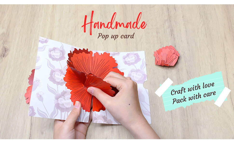 Handmade Carnation Flower pop up card
