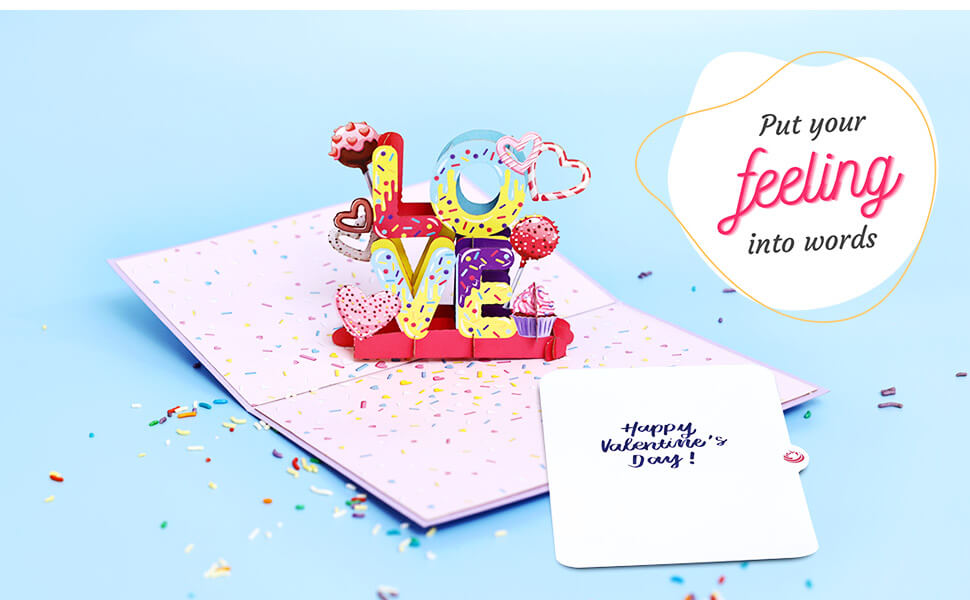 Love Candy pop up card with Notecard