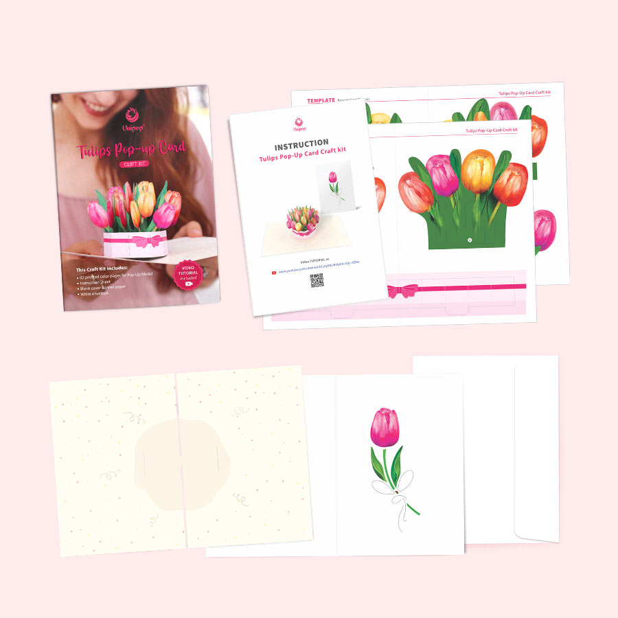 Tulips pop up card Craft Kit