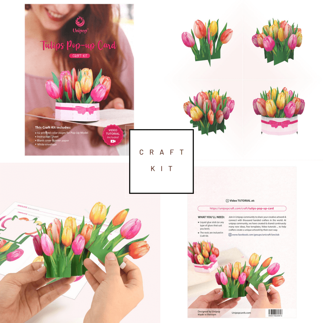 Tulips pop up card Craft Kit