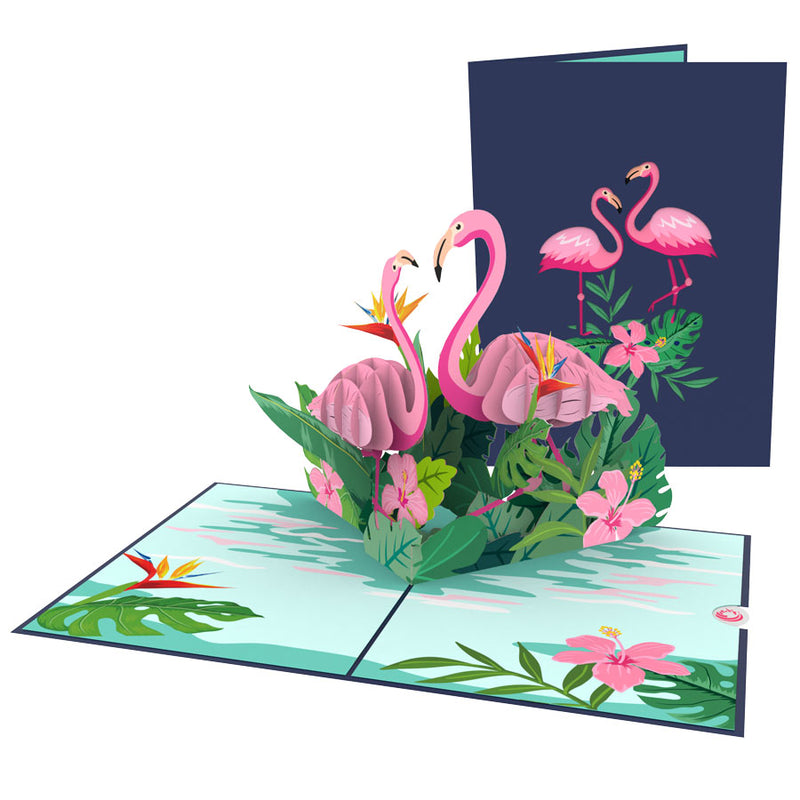 Kruipen Romantiek gelijkheid Flamingos Pop Up Card I Pop up cards | Unipop™ Cards - Pop Up Greeting Cards