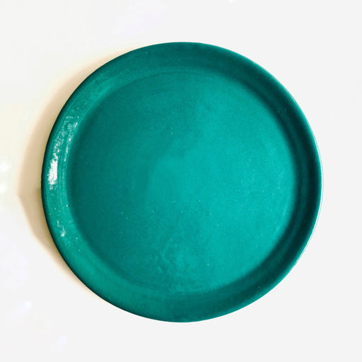 Euna - Lime Green Double Clay Glaze Fired Ceramic Plate – Eunaliving
