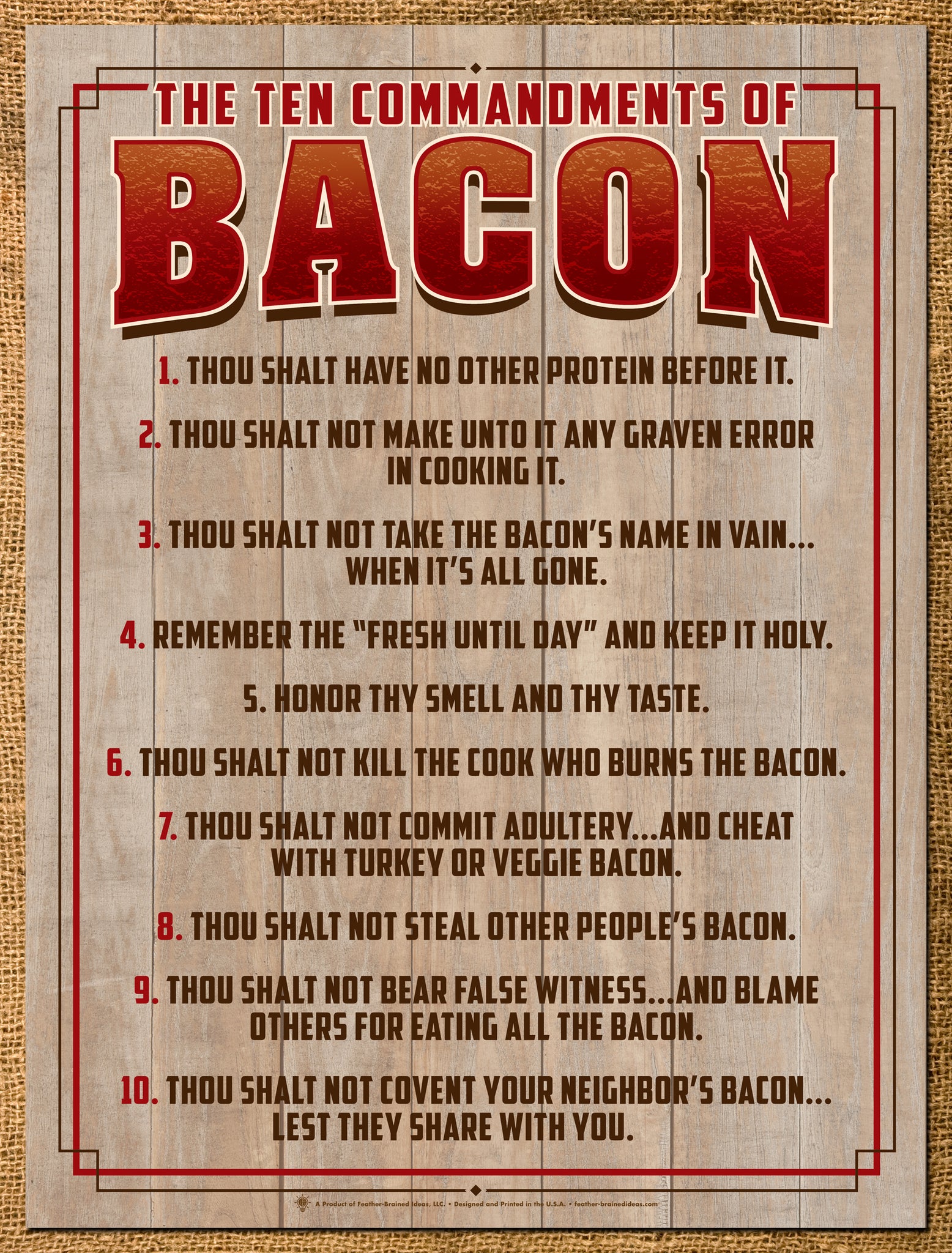 Wigan  commandments TheTenCommandmentsOfBacon_1024x1024@2x