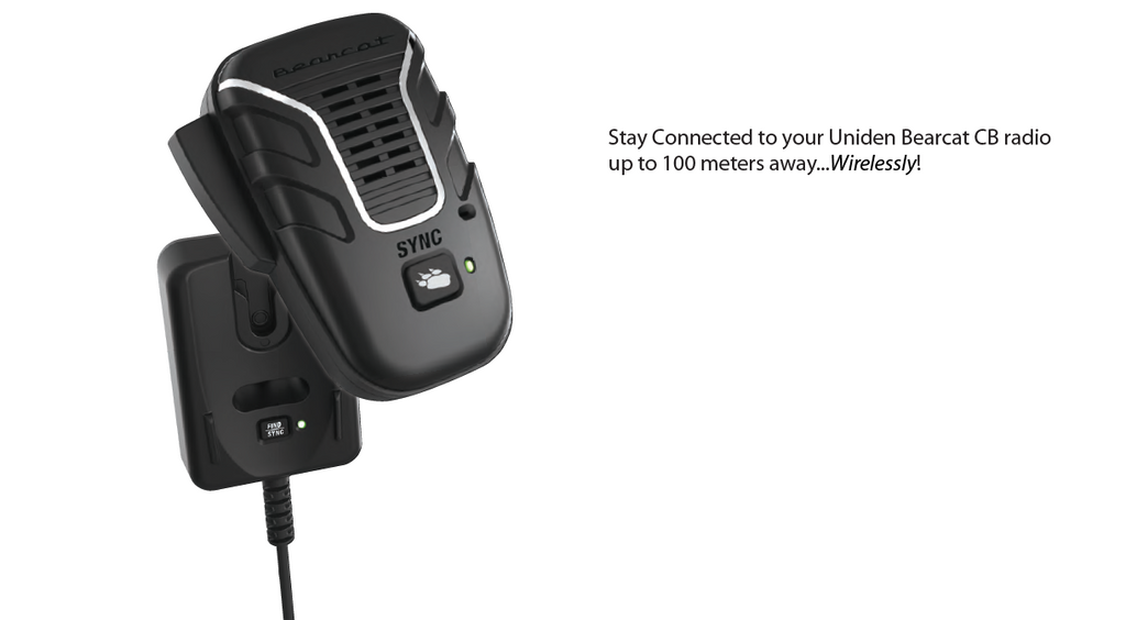 The Uniden BC906W Wireless CB Microphone and Speaker keeps you connected to your Bearcat CB radio up to 100 meters away.