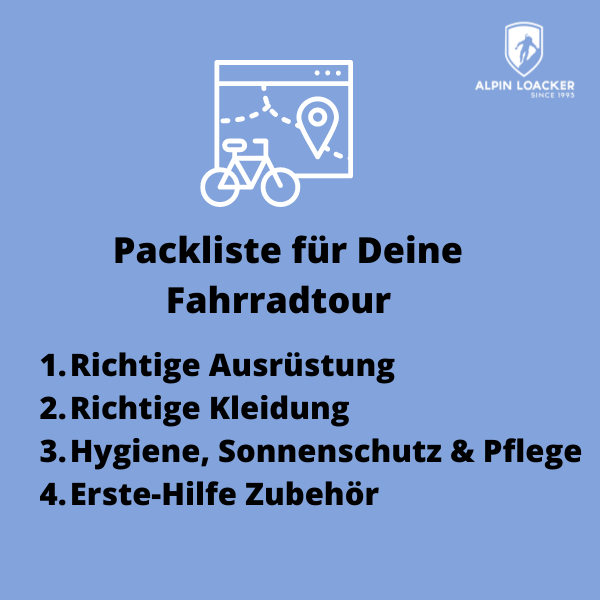 Packliste Fahrradtour - Grafik