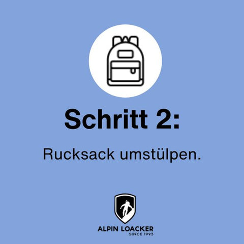 Rucksack waschen - Schritt 2