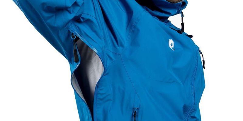 Rain jacket ventilation & breathable through material and zippers