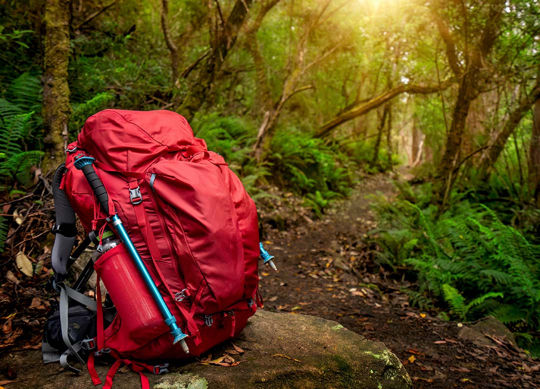 Kompressionsriemen Wanderstöcke, Kompressionsriemen am Rucksack, Wanderstockbefestigung, Trekkingstockbefestigung