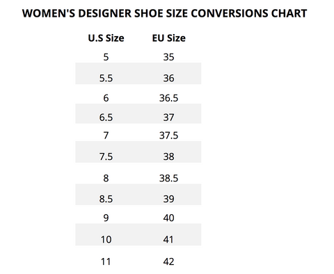 heels size chart