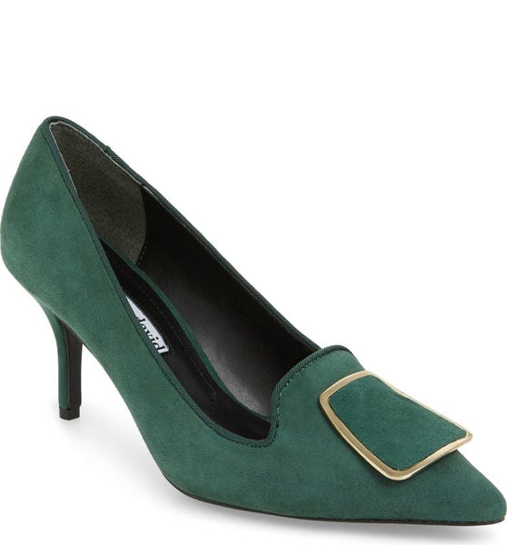 hunter green velvet heels