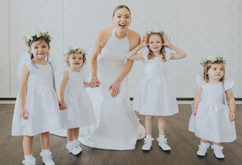Sweet little flower girls with floral crowns