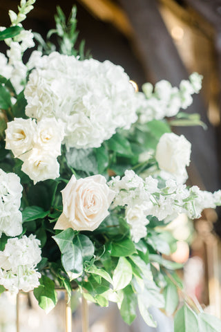 Tall White & Green Centerpiece Detail Photo