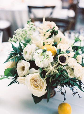 Anemone & lemon centerpiece