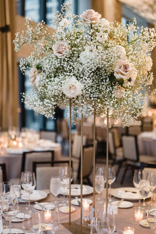 Baby's breath centerpieces at the Langham Hotel