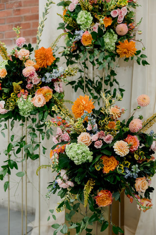 Detail of colorful ceremony decor at Artifact Events