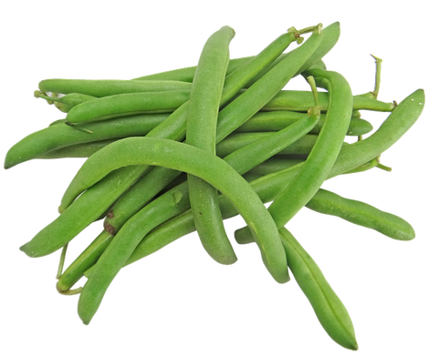 Green beans on whte
