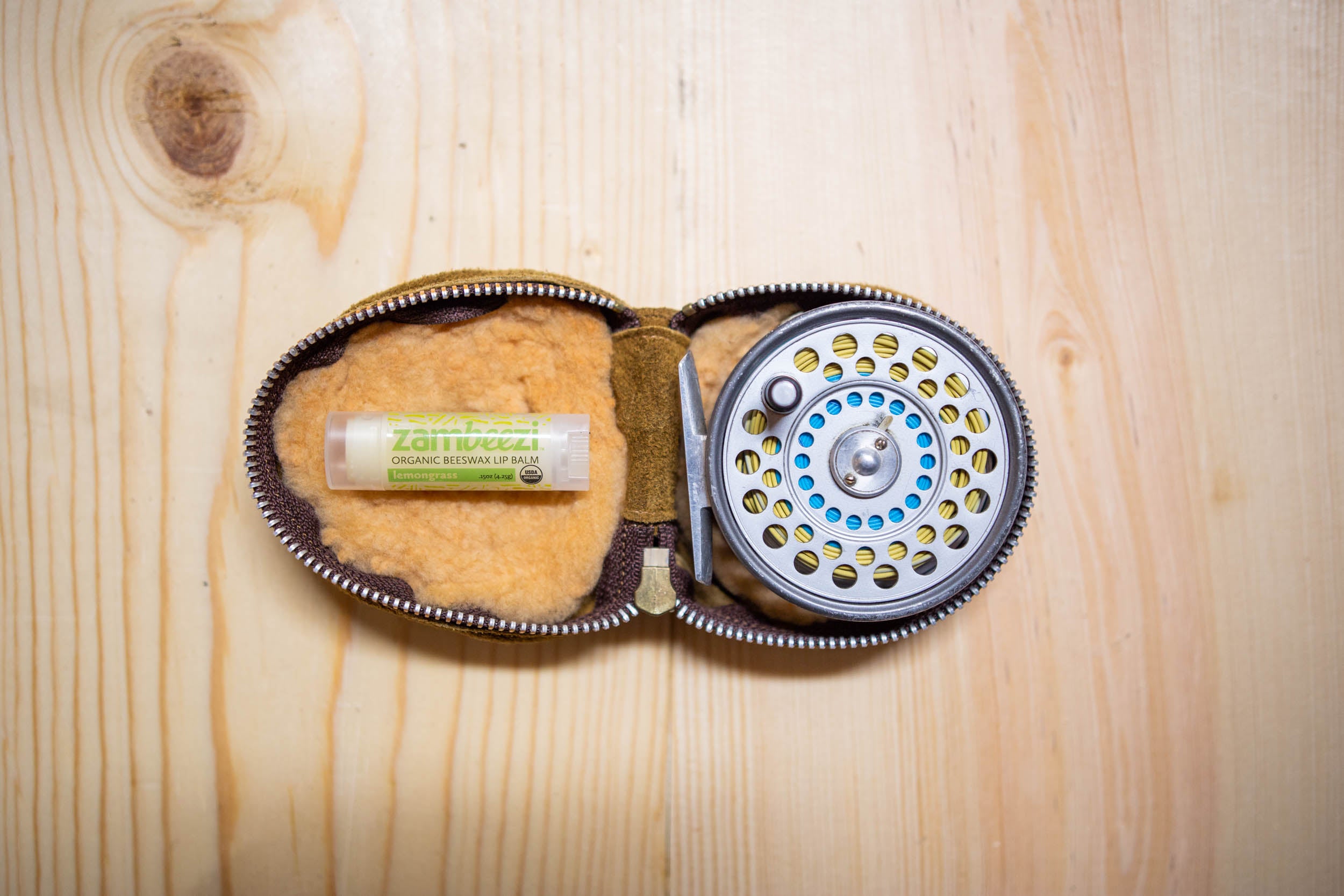 Use Organic, Fair Trade lip balm on your fly fishing light for ethical, river safe float