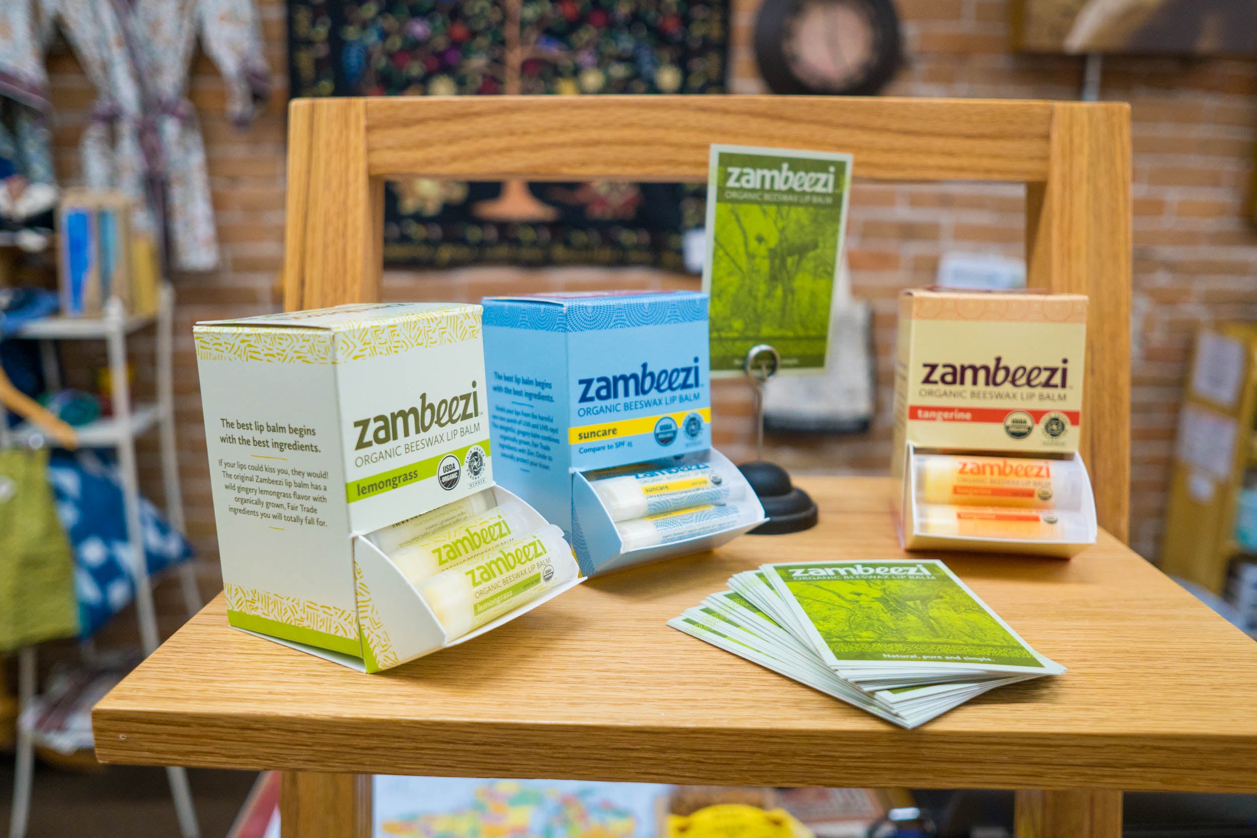 Find the best ethical chapstick at a store near you - Zambeezi Organic, Fair Trade beeswax lip balm