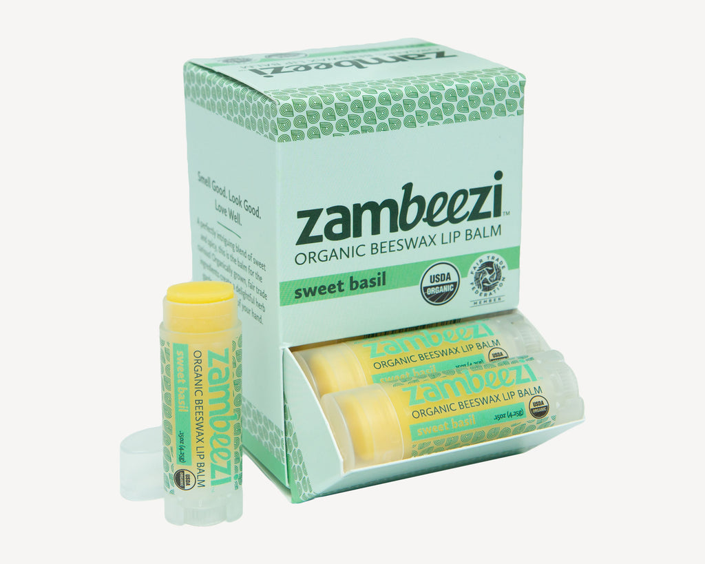 Honeybalm Carton - Zambeezi organic, Fair Trade beeswax honey lip balm