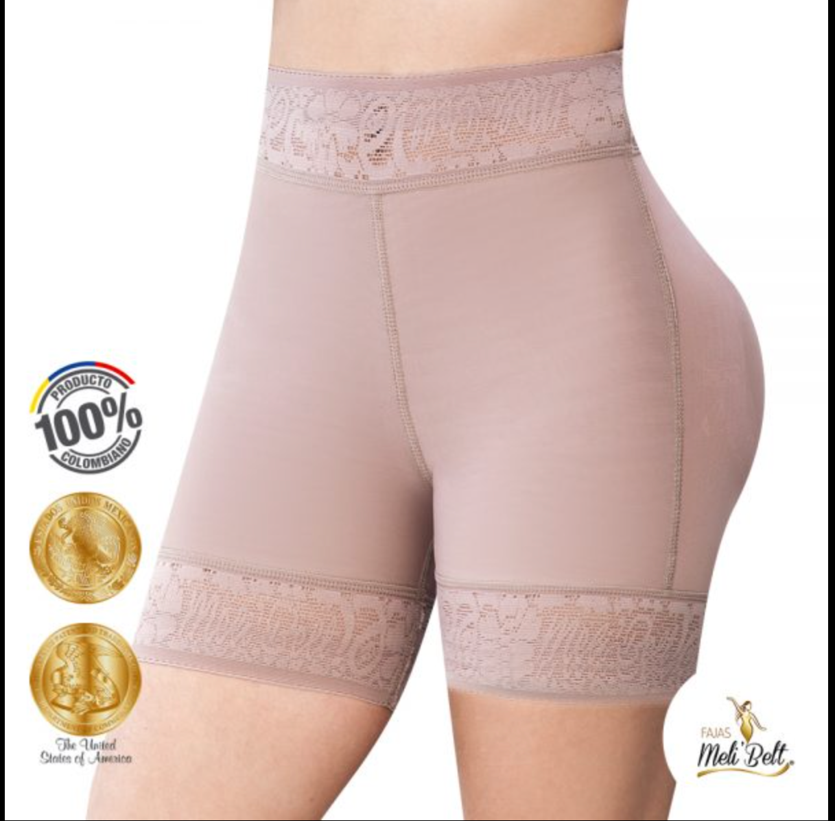 1566 ANN M Magic Buttocks Cold Therapy Short Girdle with thick straps 3 row  hooks Magic, Fajas Kataleya
