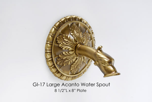 Large Acanto Water Spout in Brass