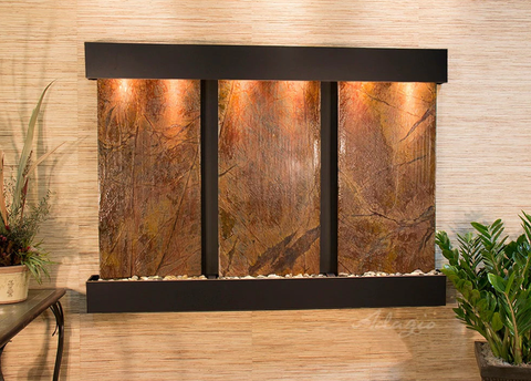 Adagio Olympus Falls - 3 Panel 54"H x 75"W - Indoor Wall Fountain - Majestic Fountains and More