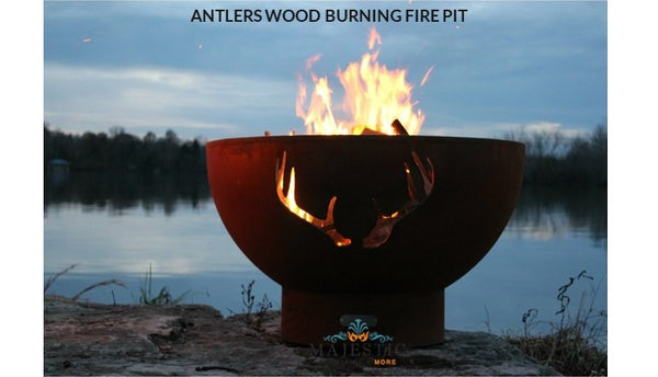Antlers Wood Burning and Gas Fire Pit - Majestic Fountains and More