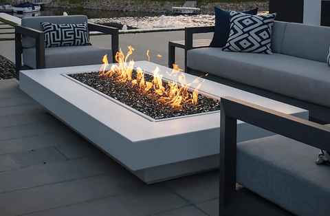 Archpot Midway Rectangle Low Fire Table in GFRC Concrete