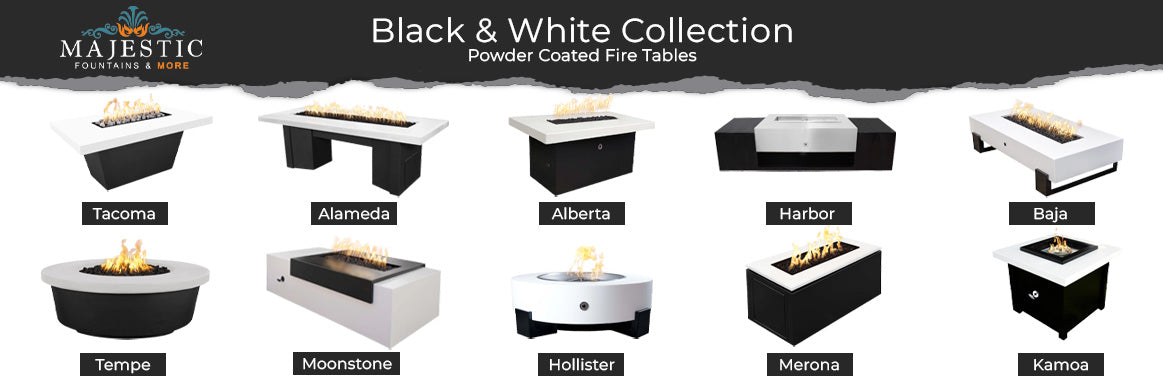 Black and White Collection - Powder coated fire tables