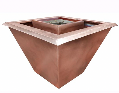 Bobe Artisan Series 360° Seamless Lip Square Water and Fire Bowl - Majestic Fountains and More
