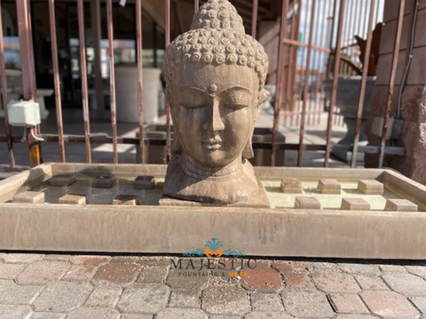 Buddha Head Fountain - Outdoor Fountain by Gist